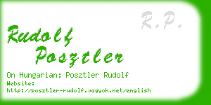 rudolf posztler business card